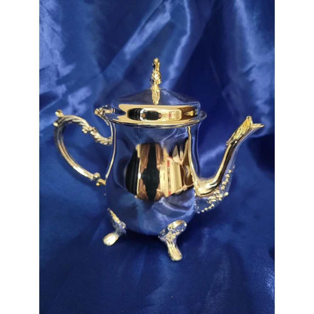 Godinger Silver Arts Mini Tea Coffee Set Creamer Sugar Pot Tray